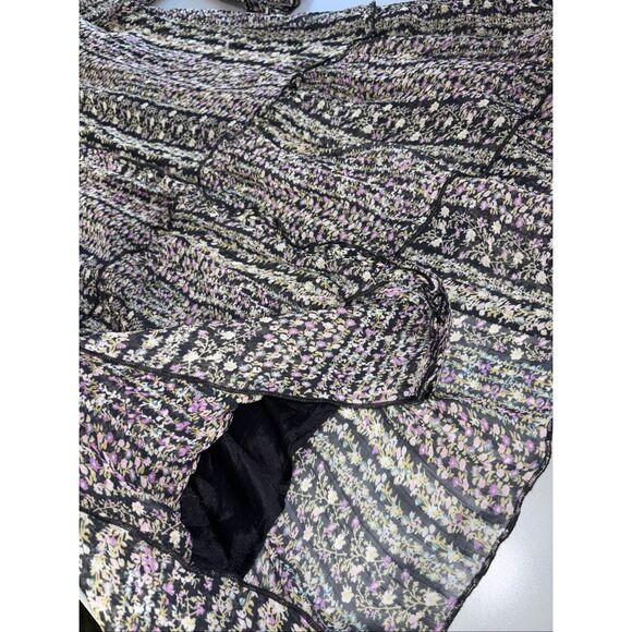 Sundance Quinn Floral Print Drop Waist Ruffle long sleeve Shift Dress Size M NEW - Picture 10 of 15